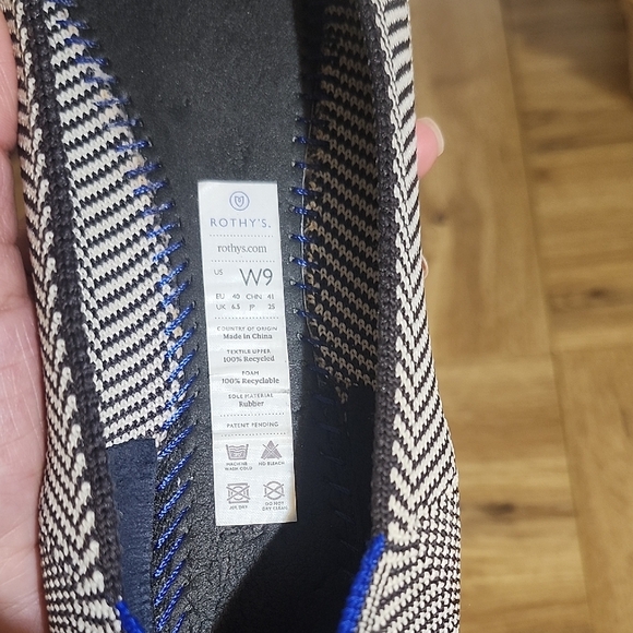 Rothy's Brown and White Herringbone Flats - Picture 8 of 12